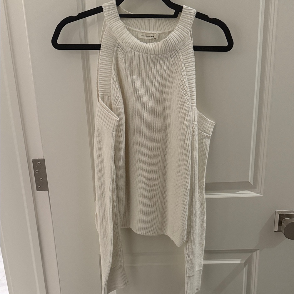 White Sleeveless Knit Top